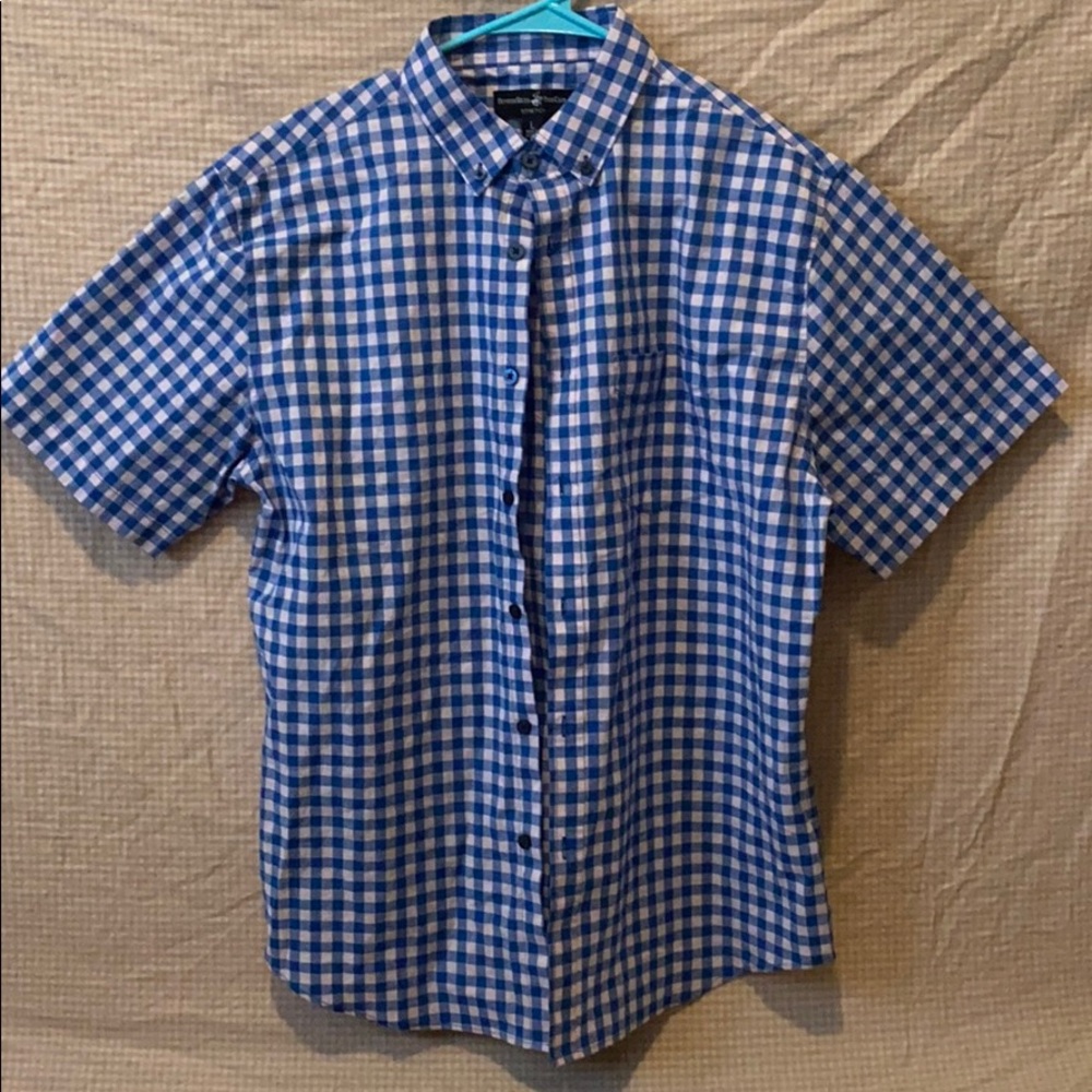 Blue and white Polo button up